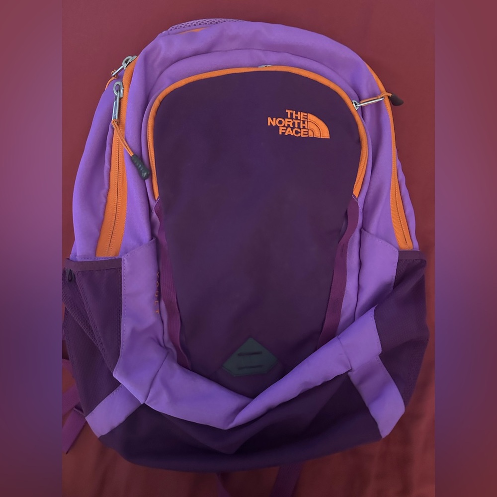 The North Face Purple and Orange Backpack
